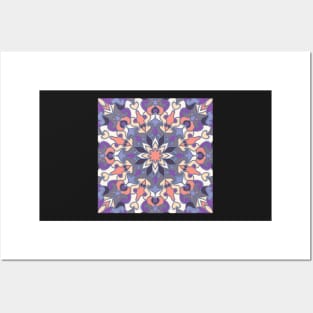 pattern with colored mandala Posters and Art